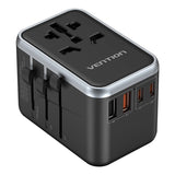 Vention FJFB0 GaN 2xUSB-C 2xUSB-A Universal Travel Adapter 65W (sort)