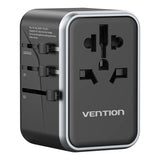 Vention FJFB0 GaN 2xUSB-C 2xUSB-A Universal Travel Adapter 65W (sort)