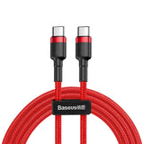 Baseus CATKLF-G09 USB-C - USB-C PD QC kabel 60W 3A 480Mb/s 1m - rød