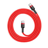 Baseus CATKLF-G09 USB-C - USB-C PD QC kabel 60W 3A 480Mb/s 1m - rød