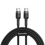 Baseus CATKLF-HG1 USB-C - USB-C PD QC kabel 60W 3A 480Mb/s 2m - sort og grå