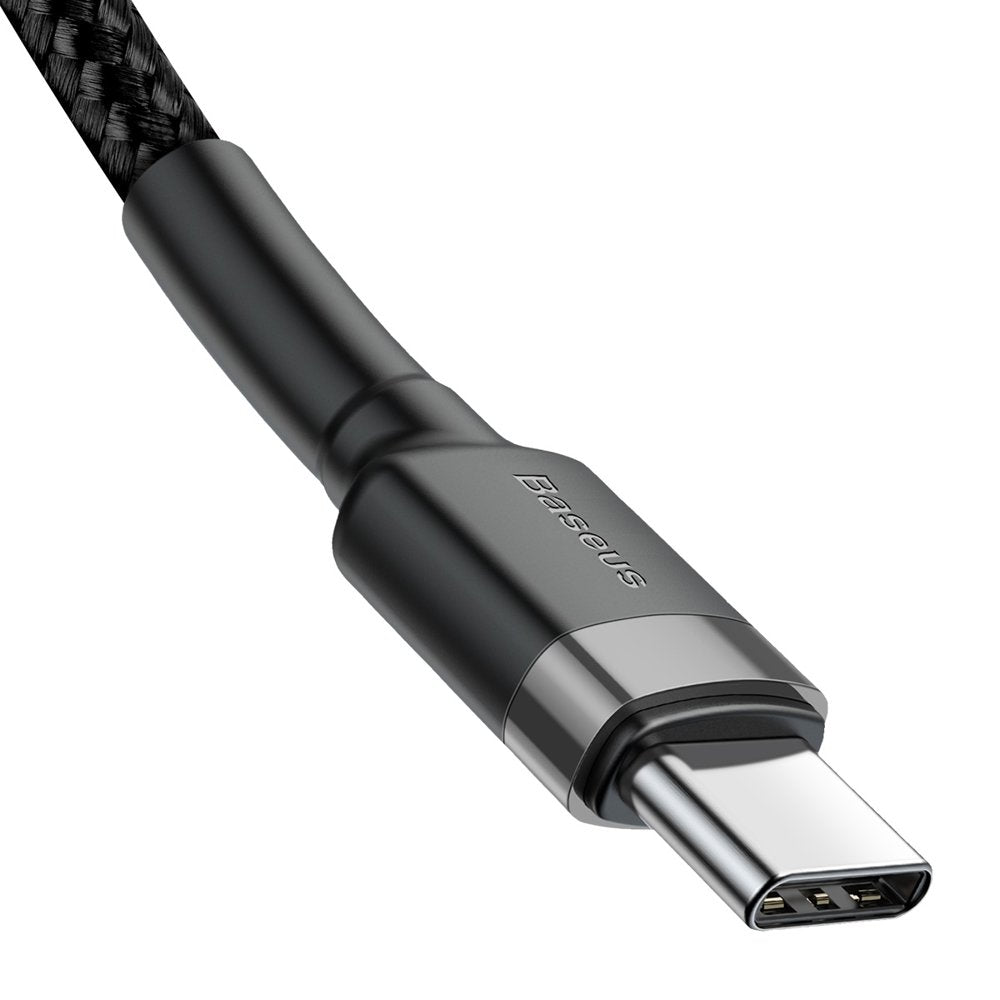 Baseus CATKLF-HG1 USB-C - USB-C PD QC kabel 60W 3A 480Mb/s 2m - sort og grå