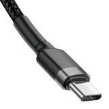 Baseus CATKLF-HG1 USB-C - USB-C PD QC kabel 60W 3A 480Mb/s 2m - sort og grå