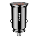 Baseus Circular smart biloplader 2x USB QC3.0 Hurtig opladning 3.0 SCP AFC 30W sort (CCALL-YD01)
