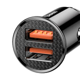Baseus Circular smart biloplader 2x USB QC3.0 Hurtig opladning 3.0 SCP AFC 30W sort (CCALL-YD01)