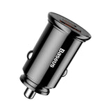 Baseus Circular PPS smart biloplader med USB Quick Charge 4.0 QC 4.0 og USB-C PD 3.0 SCP-porte sort (CCALL-YS01)