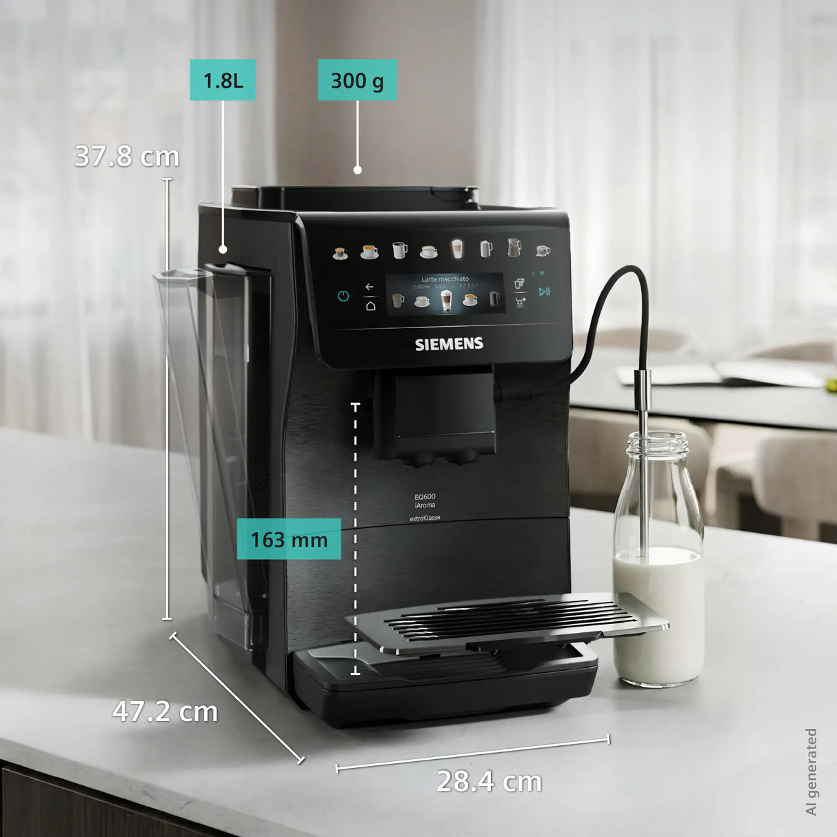 Siemens extraKlasse EQ600 iAroma TP607EF5 espressomaskine