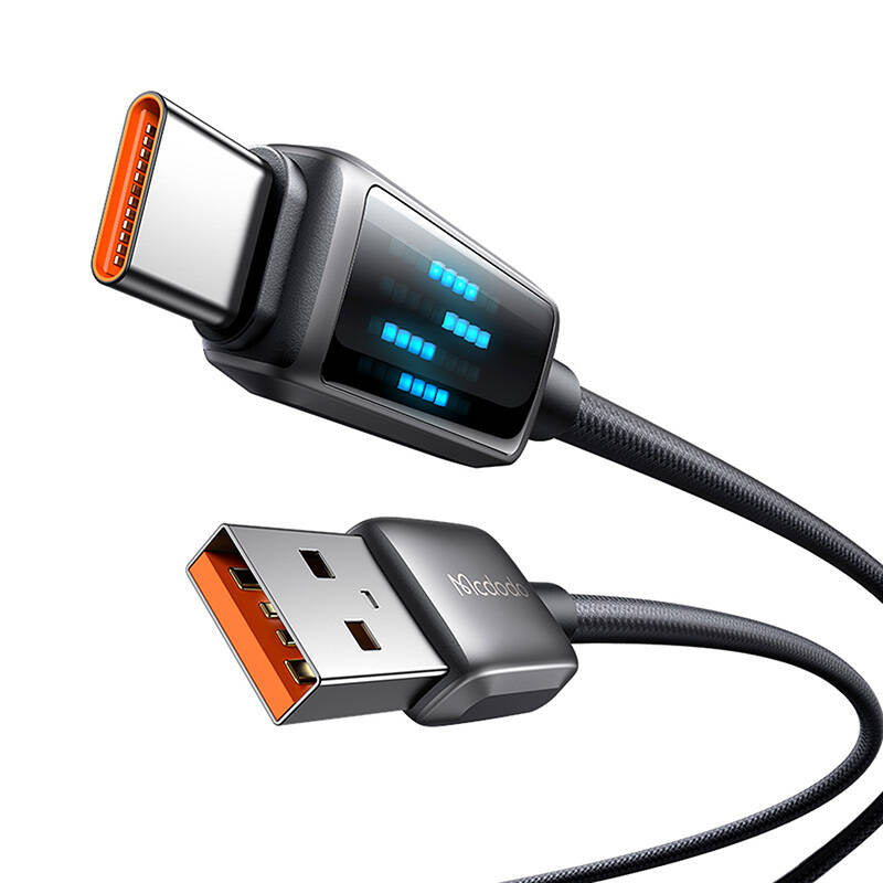 Mcdodo CA-2350 USB-A til USB-C kabel, 6A, LED-skærm, 1,2 m