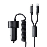 Mcdodo CC-0370 biloplader, USB-C, Lightning, 120W, indtrækbare kabler