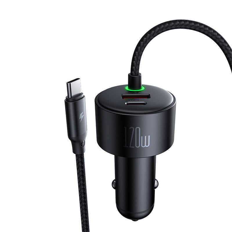 Mcdodo CC-0370 biloplader, USB-C, Lightning, 120W, indtrækbare kabler
