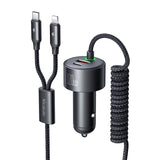 Mcdodo CC-0370 biloplader, USB-C, Lightning, 120W, indtrækbare kabler