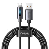 Mcdodo CA-5660 USB-A til Lightning-kabel med blinkende lys 1,2 m (sort)