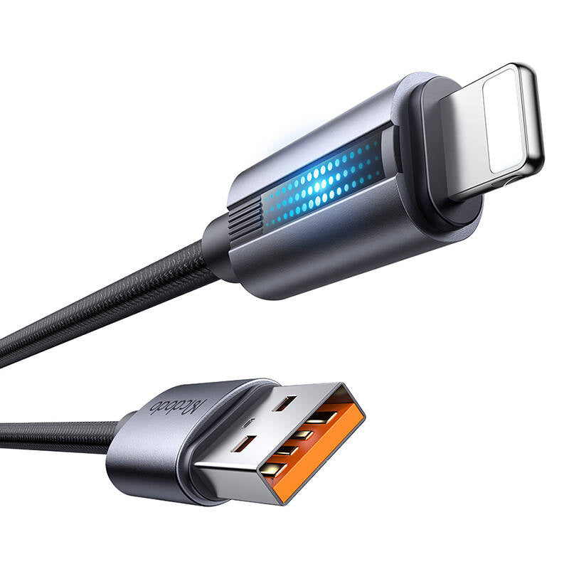 Mcdodo CA-5660 USB-A til Lightning-kabel med blinkende lys 1,2 m (sort)