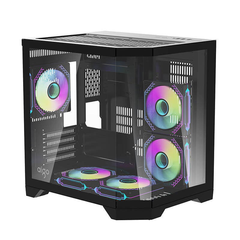 Darflash FT350 computerkasse + 5 aRGB-ventilatorer (sort)