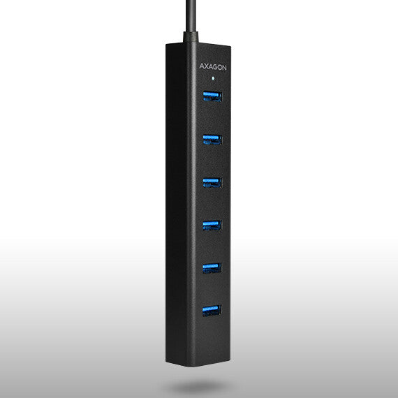 Axagon HUE-SA7BP interface hub USB 3.2 Gen 1 (3.1 Gen 1) Type-A 5000 Mbit/s Sort