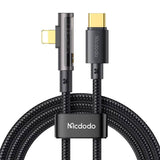 McDodo CA-3390 36W 1.2m USB-C til Lightning vinkel kabel (sort)