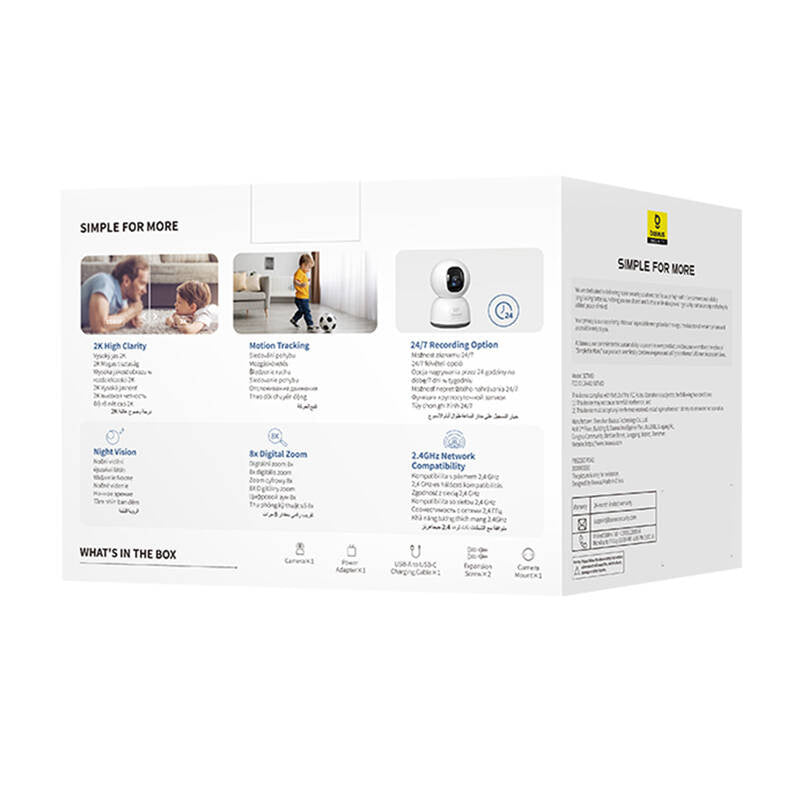 Baseus P1 Lite 2K Indendørs kamera (hvid)