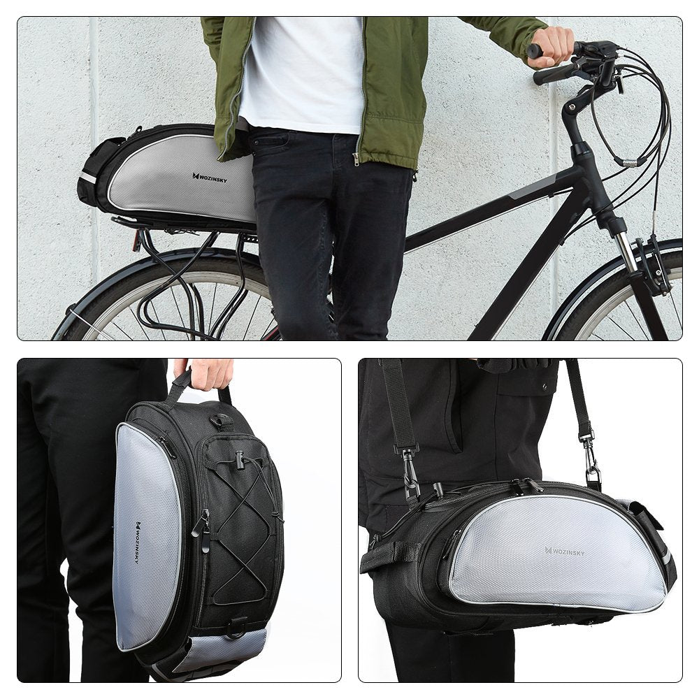 Wozinsky Bike Pannier Bag with Shoulder Strap 13L Black (WBB1BK)
