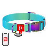 Hundehalsbånd af nylon med QR-kode WAUDOG 15 mm bredt, 25-35 cm lang blå