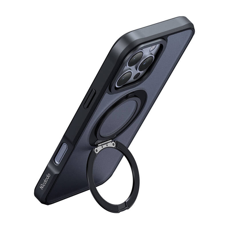 McDodo PC-4932 MagSafe-hylster til iPhone 16 Pro med stand (sort)