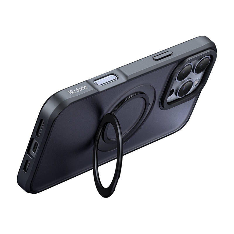 McDodo PC-4932 MagSafe-hylster til iPhone 16 Pro med stand (sort)