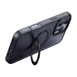 McDodo PC-4933 MagSafe-hylster til iPhone 16 Pro Max med stand (sort)