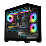 Darkflash C218M computerkasse + 6 ARGB-ventilatorer (sort)
