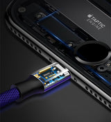 Baseus Yiven fabric braided cable USB / Lightning 1.8M black (CALYW-A01)