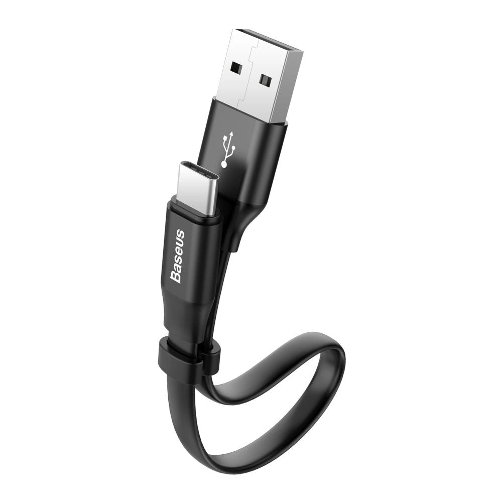 Baseus Nimble flad kabel USB / USB-C kabel med holder 2A 0.23M sort (CATMBJ-01)