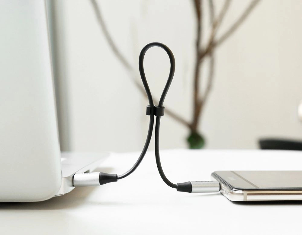 Baseus Nimble flad kabel USB / USB-C kabel med holder 2A 0.23M sort (CATMBJ-01)