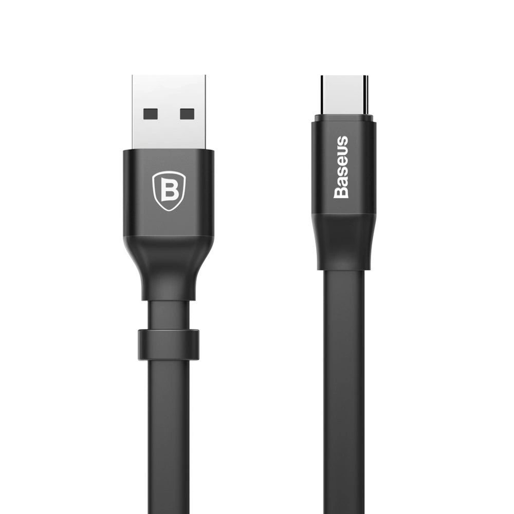 Baseus Nimble flad kabel USB / USB-C kabel med holder 2A 0.23M sort (CATMBJ-01)