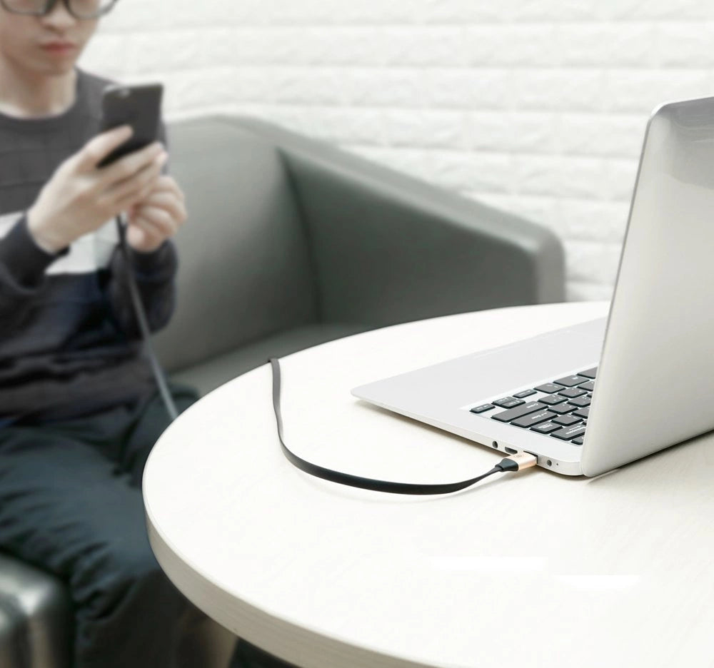 Baseus Nimble flad kabel USB / USB-C kabel med holder 2A 0.23M sort (CATMBJ-01)