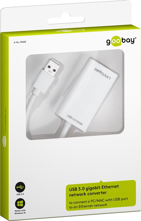 goobay Netværksadapter SuperSpeed USB 3.0 1Gbps Kabling
