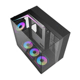 Darkflash TH285 computerkasse (sort) + 4 vifter