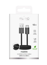 PURO PUCAC10WFABK415MTBLK USB-kabel USB 2.0 1,5 m USB A USB C Sort