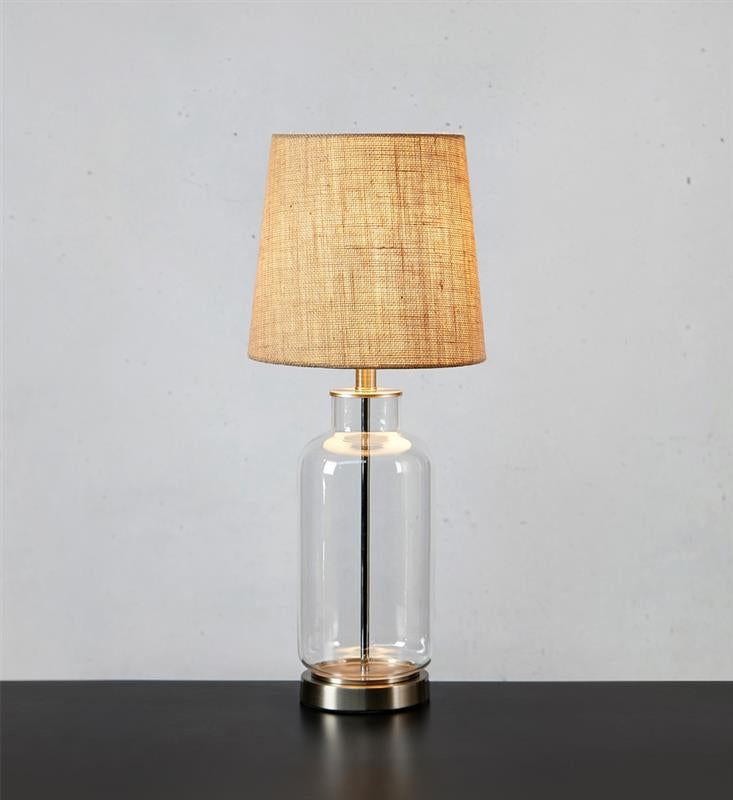 Markslöjd Costero steel/clear natural bordlampe