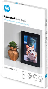 HP Advanced-fotopapir, blankt, 250 g/m2, 10 x 15 cm (101 x 152 mm), 25 ark