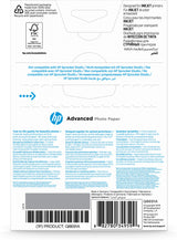 HP Advanced-fotopapir, blankt, 250 g/m2, 10 x 15 cm (101 x 152 mm), 25 ark