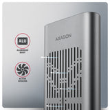 Axagon EEM2-20GD drev dockingstation USB 3.2 Gen 2 (3.1 Gen 2) Type-C Sort, Grå