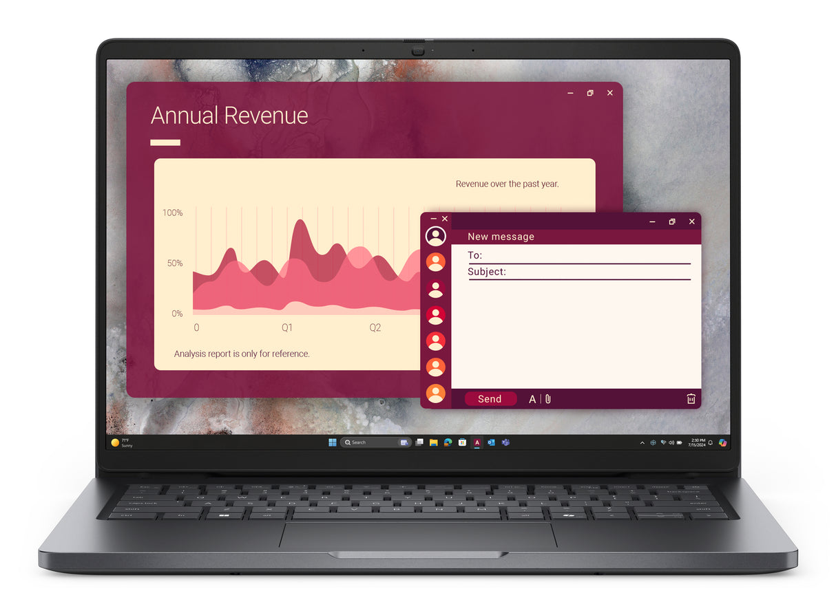 DELL Pro 14 PC14250 Intel Core Ultra 5 235U Laptop 35,6 cm (14") Full HD+ 16 GB DDR5-SDRAM 1 TB SSD Wi-Fi 6E (802.11ax) Windows 11 Pro UK engelsk Sort