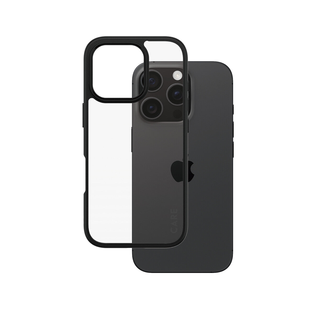 PanzerGlass CARE™ by ® Urban Combat Case Transparent m. Sort Ramme iPhone 16 Pro