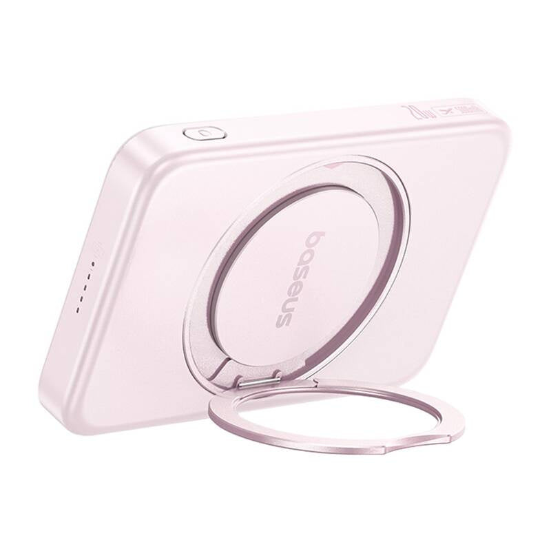 Baseus powerbank med stand PicoGo Qi2 5000mAh 20W (rosa)