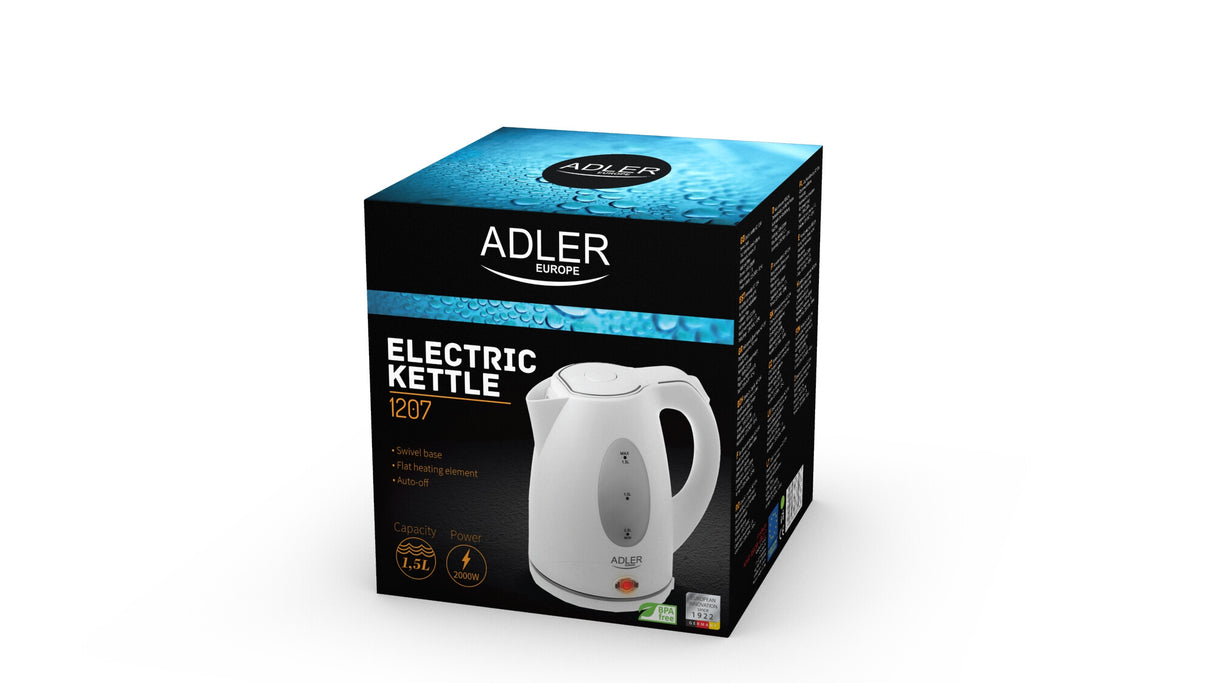 Adler AD1207 elkedel 1,5 L 2000 W Hvid