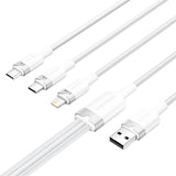 USB 2.0 A til 3in1 3A kabel Vention CTPWG 1.5M (hvid)