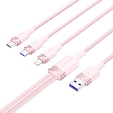USB 2.0 A til 3-i-1 6A kabel Vention CTRPG 1.5M (rosa)