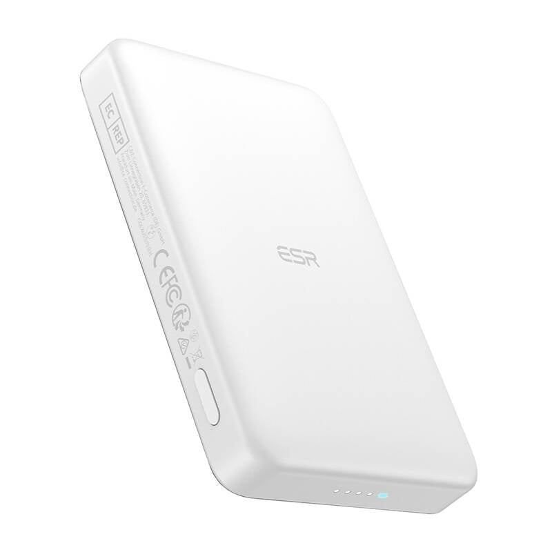 ESR Qi2 MagSlim 10000 mAh magnetisk powerbank (hvid)