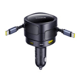 Baseus Enjoyment Max biloplader med USB-C + USB-C-kabler og USB-A + USB-C-porte 90W sort