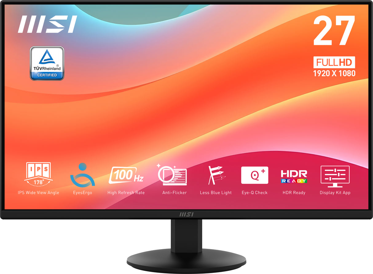 MSI Pro MP272L 27 VA 1920 x 1080 (Full HD) DisplayPort HDMI 100 Hz