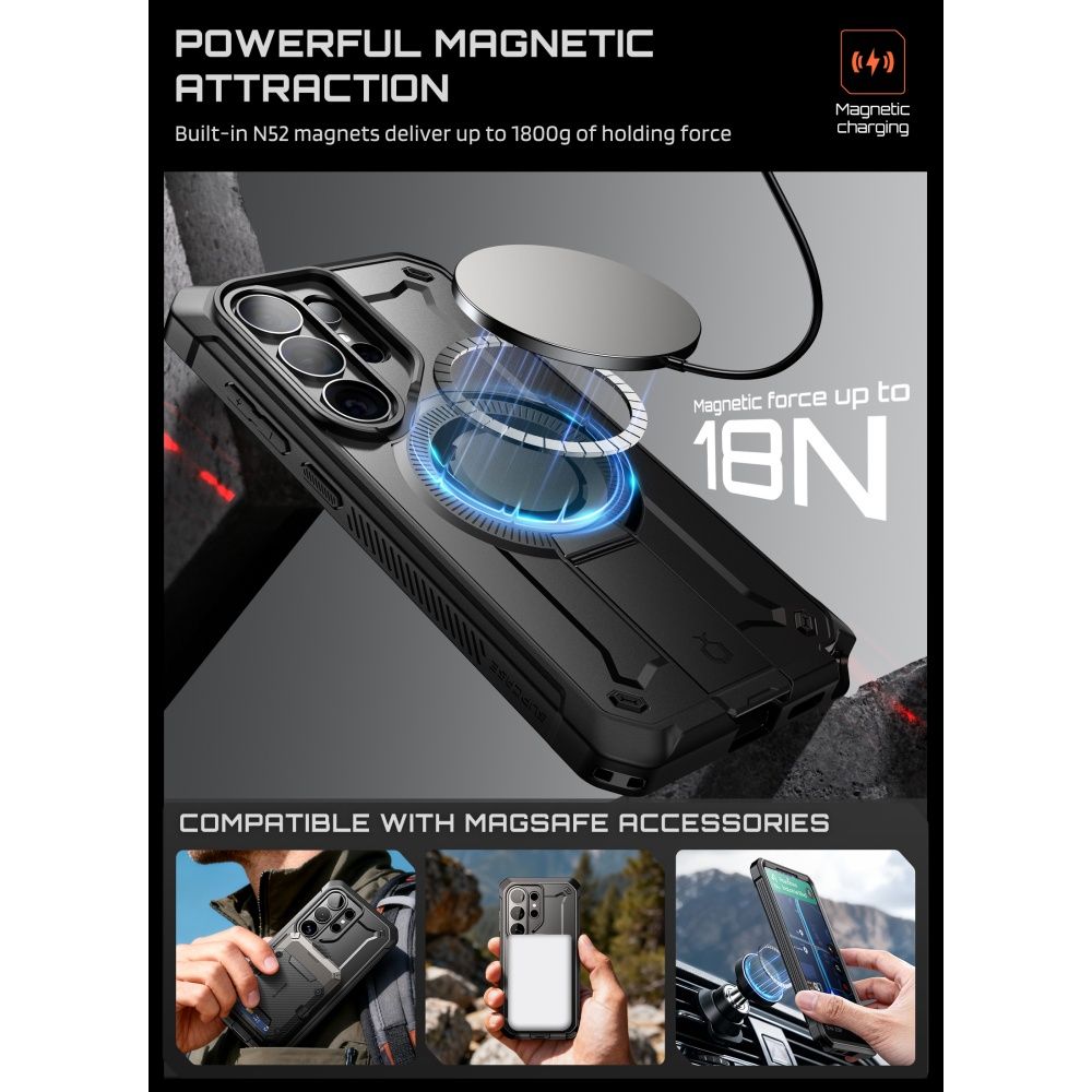 Supcase Unicorn Beetle Pro Mag Magsafe 2 Sæt Galaxy S26 Ultra Sort