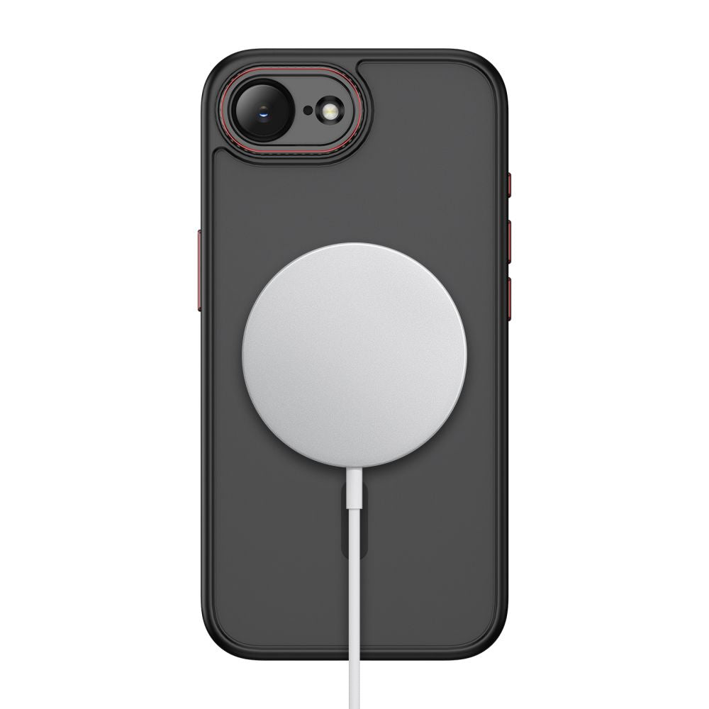 Tech Protect Magcam Magsafe Iphone 16 E / 17 E Mat Sort/Rød